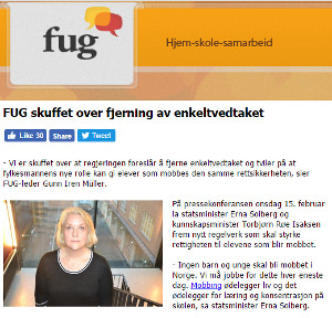FUG kritiserer valg av klageinstans og fjerning av rett til enkeltvedtak